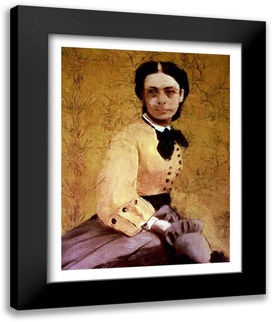 Portrait of Princess Pauline de Metternich, c.1865 22x28 Black Modern Wood Framed Art Print Poster by Degas, Edgar