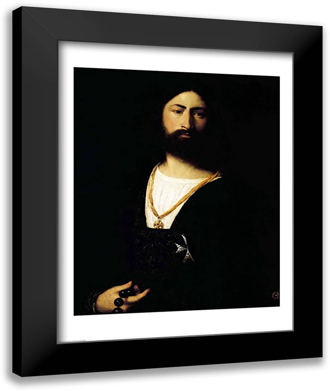 Knight of the Order of Malta 22x28 Black Modern Wood Framed Art Print Poster by Titian