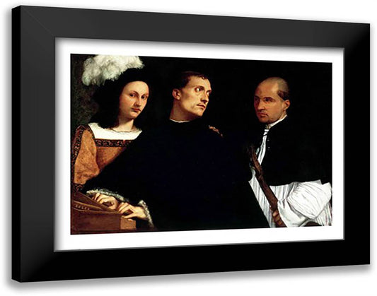 Interrupted Concert 28x22 Black Modern Wood Framed Art Print Poster by Titian