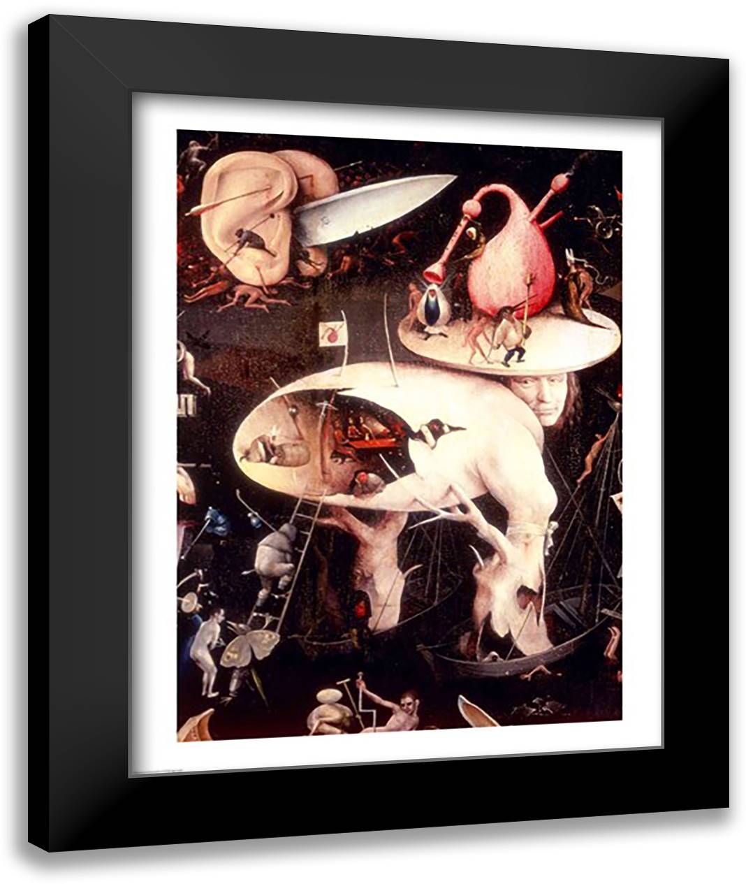 The Garden of Earthly Delights: Hell, right wing of triptych, c.1500 22x28 Black Modern Wood Framed Art Print Poster by Bosch, Hieronymus