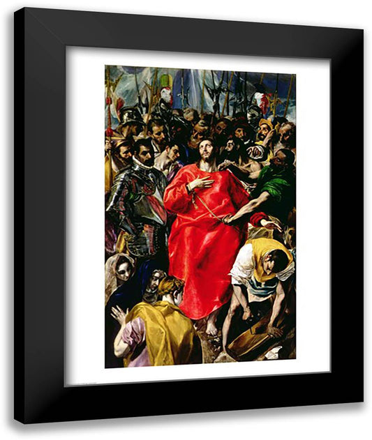 The Disrobing of Christ 22x28 Black Modern Wood Framed Art Print Poster by El Greco