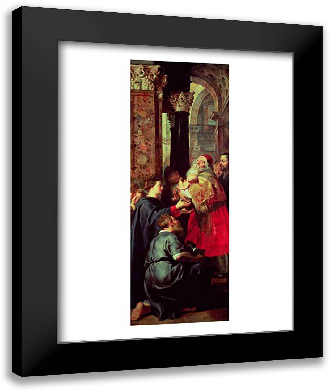 Presentation in the Temple, right panel from the Descent from the Cross triptych 22x28 Black Modern Wood Framed Art Print Poster by Rubens, Peter Paul