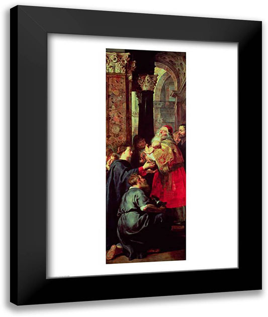 Presentation in the Temple, right panel from the Descent from the Cross triptych 22x28 Black Modern Wood Framed Art Print Poster by Rubens, Peter Paul