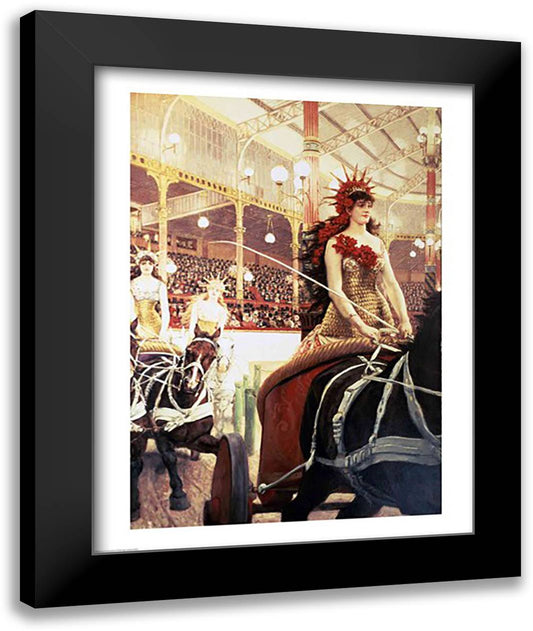 The Ladies of the Cars 22x28 Black Modern Wood Framed Art Print Poster by Tissot, James