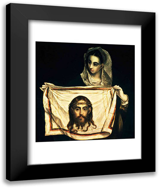 St.Veronica with the Holy Shroud 22x28 Black Modern Wood Framed Art Print Poster by El Greco