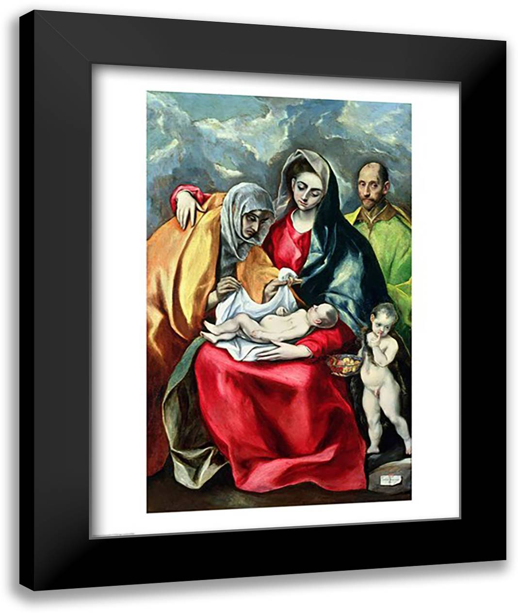 The Holy Family with St.Elizabeth 22x28 Black Modern Wood Framed Art Print Poster by El Greco