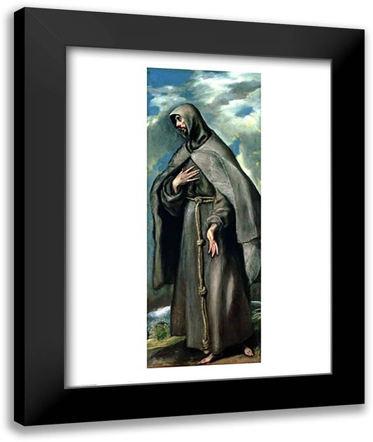 St.Francis of Assisi 22x28 Black Modern Wood Framed Art Print Poster by El Greco