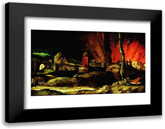 Christ in Limbo 28x22 Black Modern Wood Framed Art Print Poster by Bosch, Hieronymus