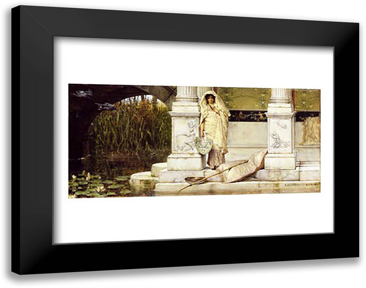Roman Fisher Girl, 1873 (oil on panel) 28x22 Black Modern Wood Framed Art Print Poster by Alma-Tadema, Sir Lawrence