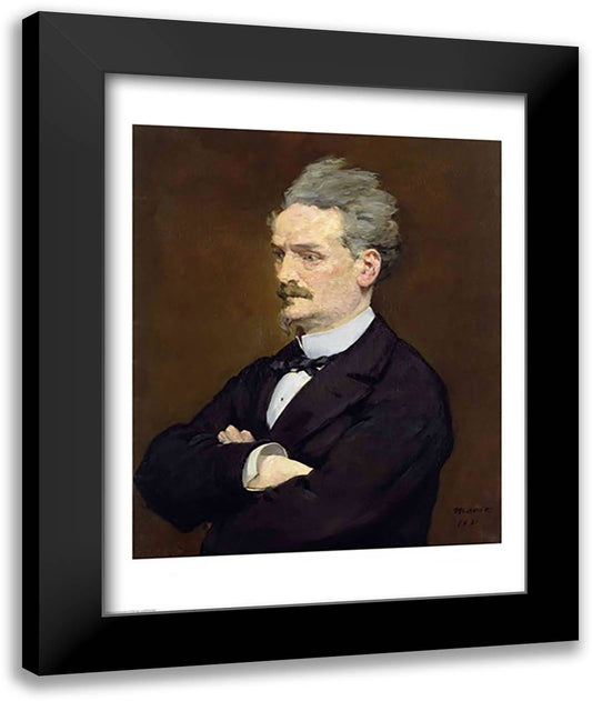 The Journalist Henri Rochefort 22x28 Black Modern Wood Framed Art Print Poster by Manet, Edouard