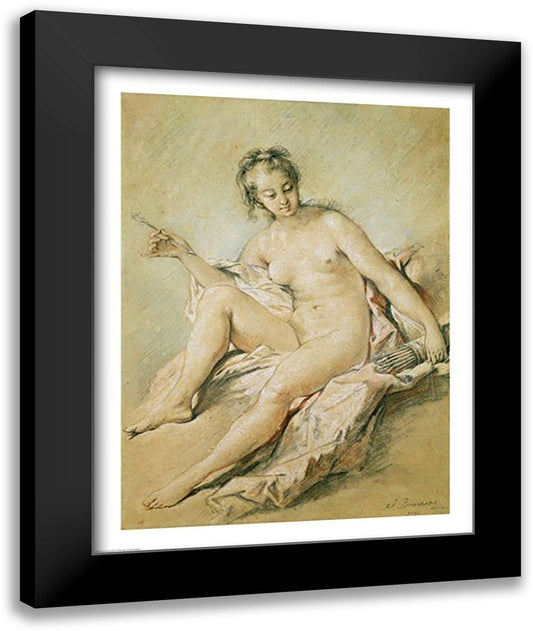 A study of Venus, 1751 22x28 Black Modern Wood Framed Art Print Poster by Boucher, Francois