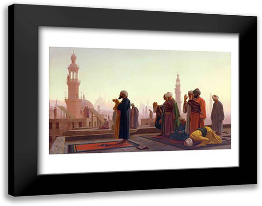 The Prayer, 1865 28x22 Black Modern Wood Framed Art Print Poster by Gerome, Jean Leon