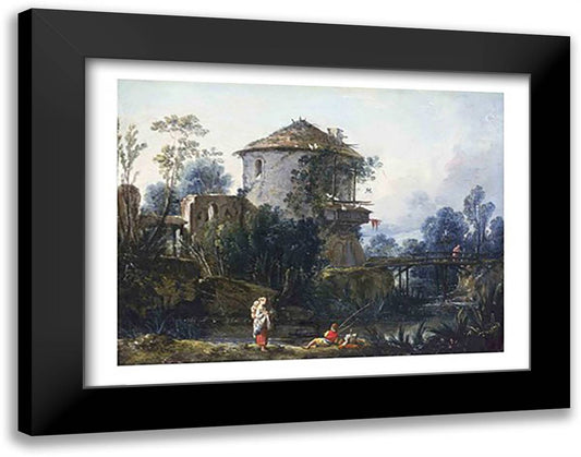 The Old Dovecote 28x22 Black Modern Wood Framed Art Print Poster by Boucher, Francois