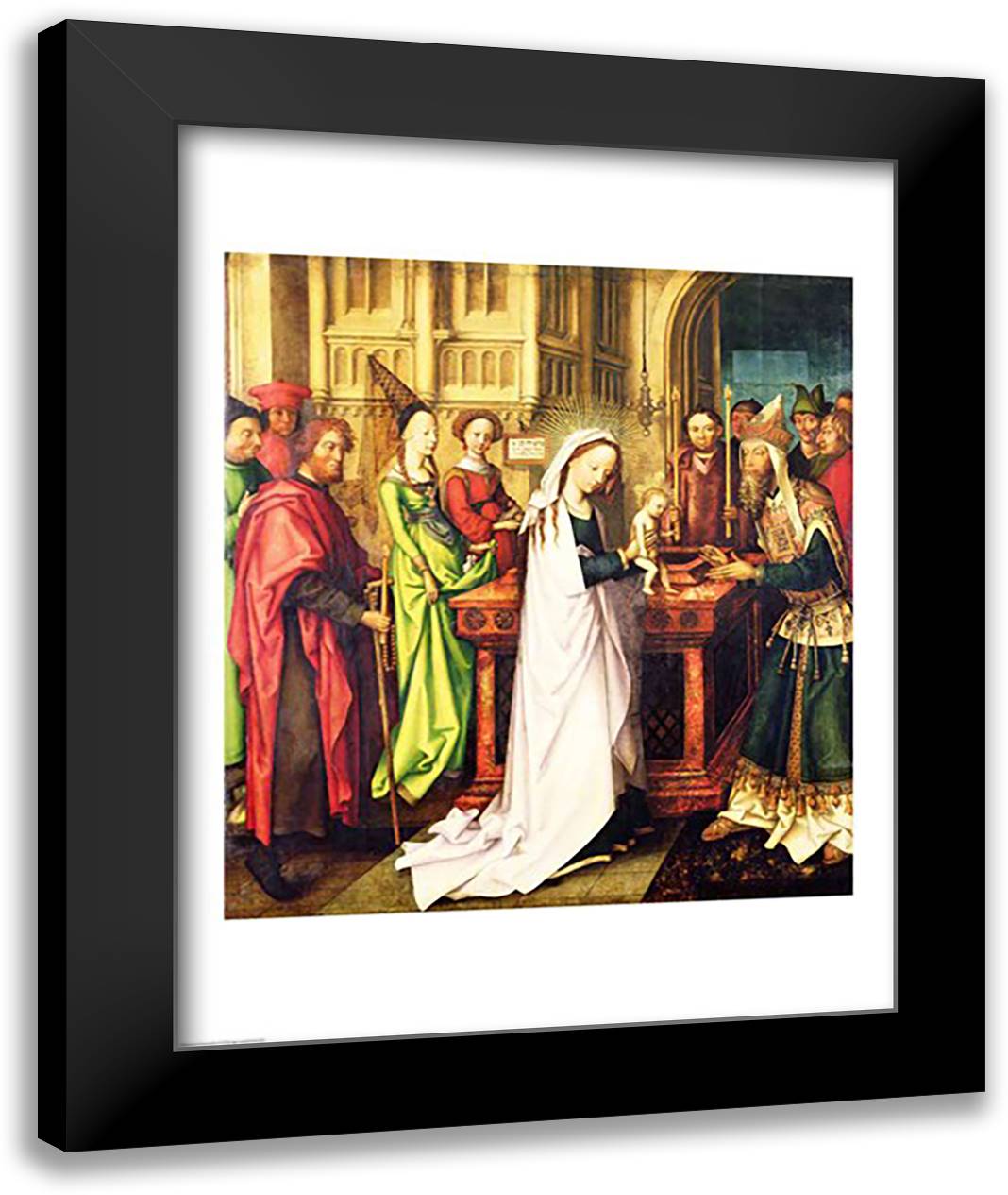 Depiction of Christ in the Temple, 1500 22x28 Black Modern Wood Framed Art Print Poster by Holbein, Hans