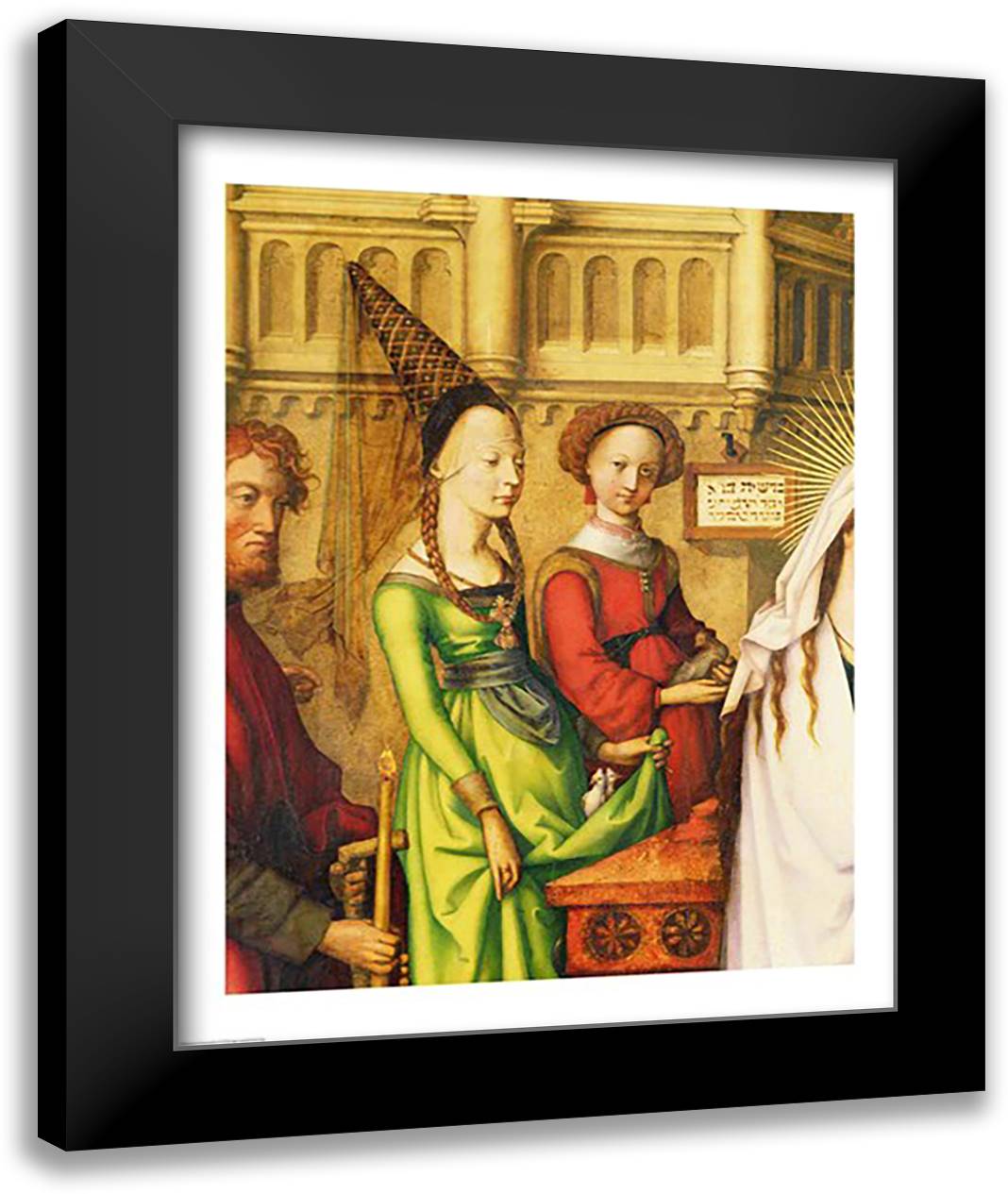 Detail of The Depiction of Christ in the Temple, 1500 22x28 Black Modern Wood Framed Art Print Poster by Holbein, Hans