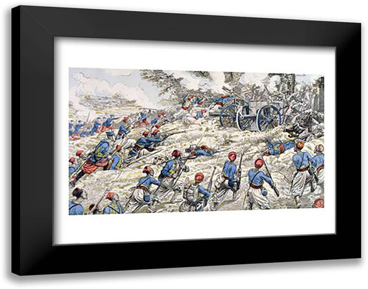 In the Wood at Fontainebleau 28x22 Black Modern Wood Framed Art Print Poster by Rousseau, Henri
