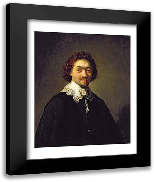 Portrait of Maurits Huygens, 1632 22x28 Black Modern Wood Framed Art Print Poster by Rembrandt