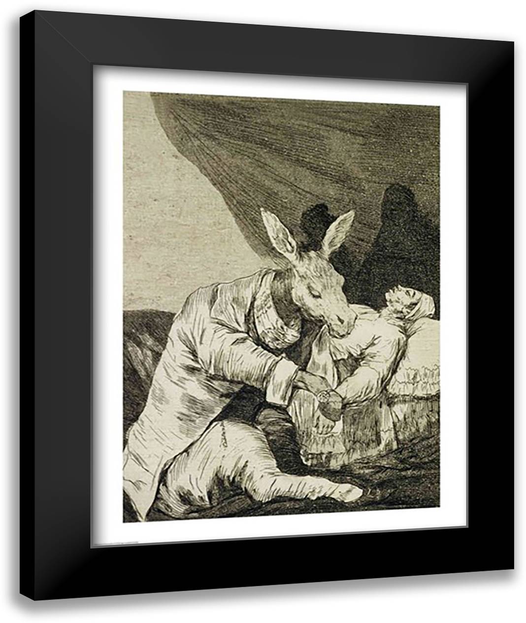 Of what ill will he die? 22x28 Black Modern Wood Framed Art Print Poster by Goya, Francisco De