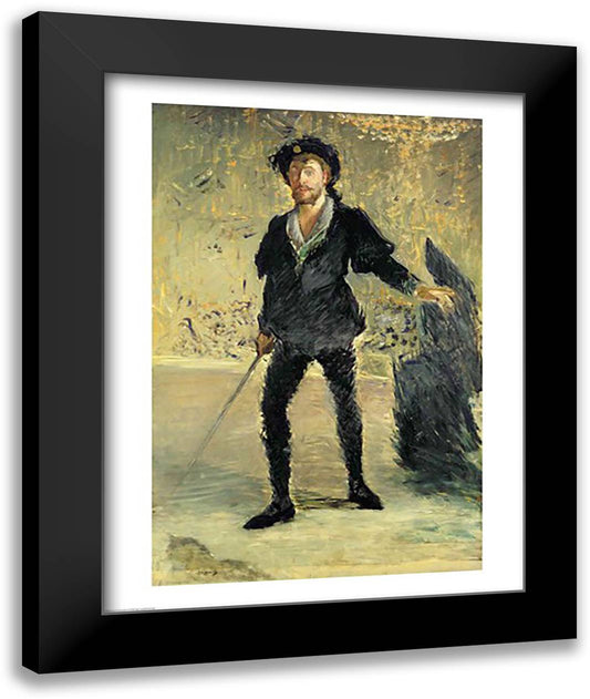 Jean Baptiste Faure 22x28 Black Modern Wood Framed Art Print Poster by Manet, Edouard