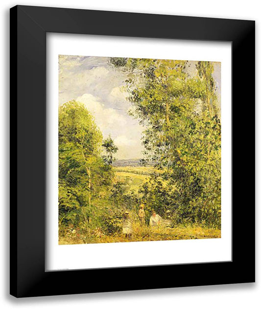 A Rest in the Meadow, 1878 22x28 Black Modern Wood Framed Art Print Poster by Pissarro, Camille