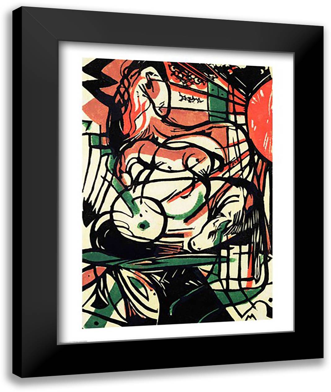 The Birth of the Horse, 1913 22x28 Black Modern Wood Framed Art Print Poster by Marc, Franz