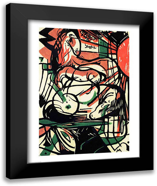 The Birth of the Horse, 1913 22x28 Black Modern Wood Framed Art Print Poster by Marc, Franz