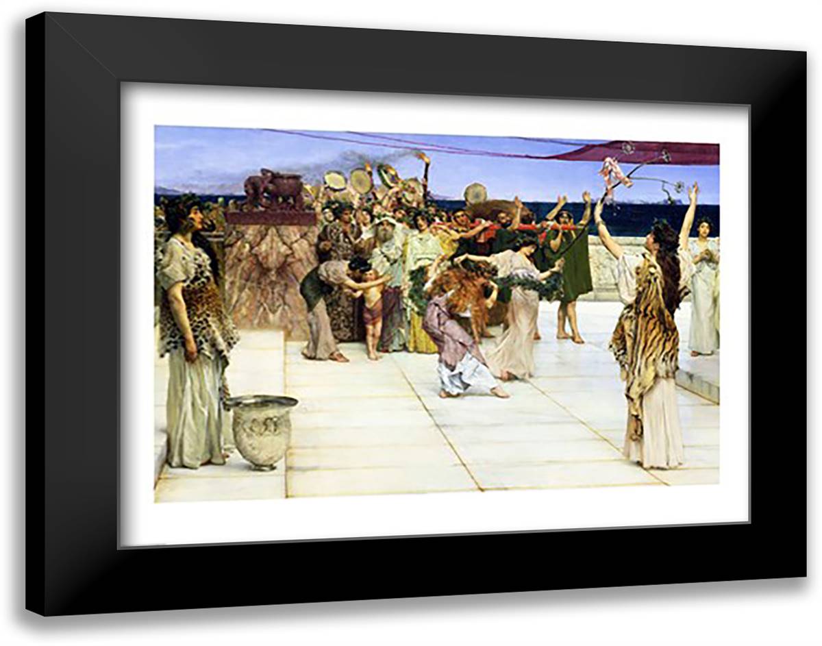 A Dedication to Bacchus, 1889 28x22 Black Modern Wood Framed Art Print Poster by Alma-Tadema, Sir Lawrence