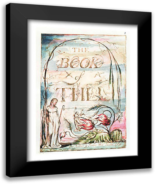 The Book of Thel; Title Page, 1789 22x28 Black Modern Wood Framed Art Print Poster by Blake, William