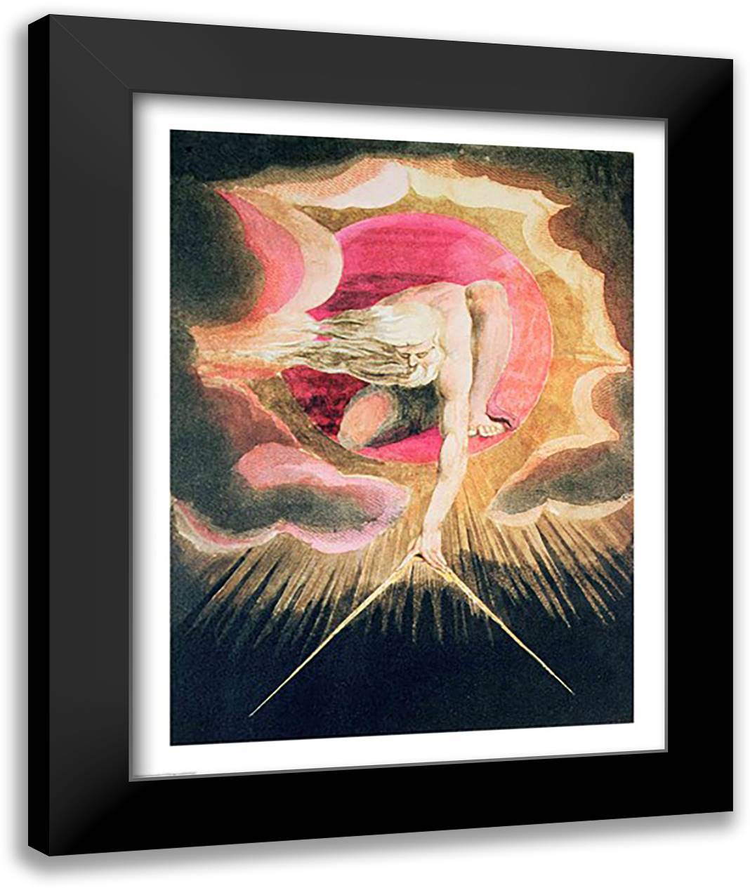 God Creating the Universe 22x28 Black Modern Wood Framed Art Print Poster by Blake, William