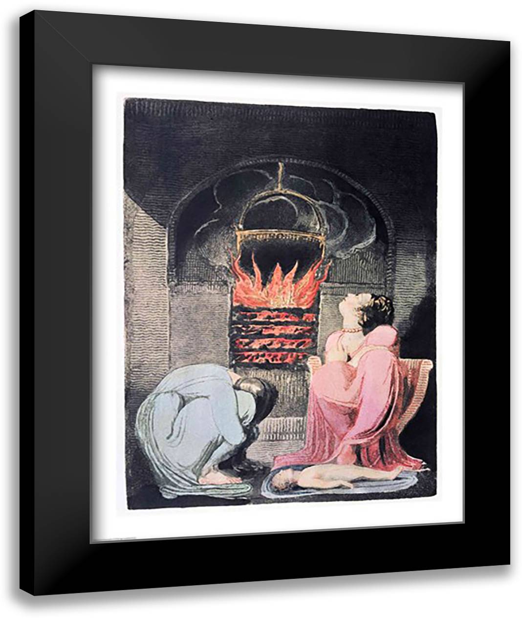 Europe a Prophecy; Famine, 1794 22x28 Black Modern Wood Framed Art Print Poster by Blake, William