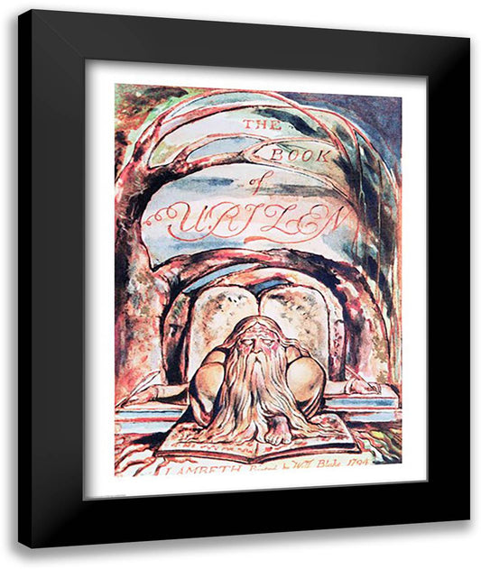 The First Book of Urizen; title page, showing Urizen 22x28 Black Modern Wood Framed Art Print Poster by Blake, William