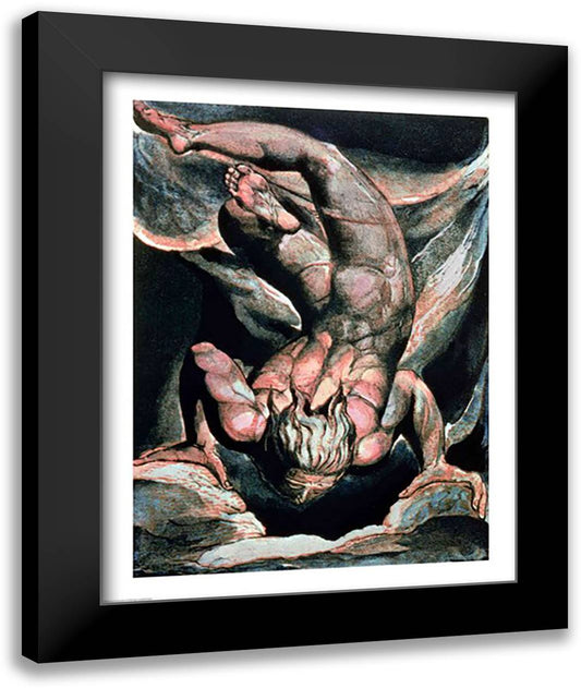 The First Book of Urizen; Man floating upside down, 1794 22x28 Black Modern Wood Framed Art Print Poster by Blake, William