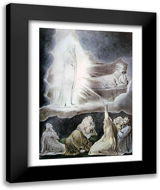 The Vision of Eliphaz, 1825 22x28 Black Modern Wood Framed Art Print Poster by Blake, William