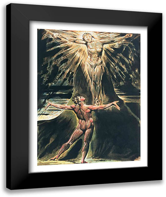 Jerusalem The Emanation of the Giant Albion; Albion before Christ crucified on the Tree of Knowledge and Good and Evil 22x28 Black Modern Wood Framed Art Print Poster by Blake, William