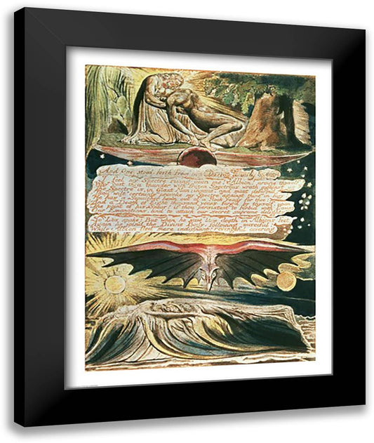 Jerusalem The Emanation of the Giant Albion: ""And One stood forth"" 22x28 Black Modern Wood Framed Art Print Poster by Blake, William