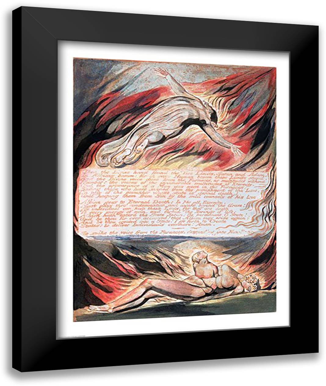 Jerusalem The Emanation of The Giant Albion; ""Then the Divine Hand"" 22x28 Black Modern Wood Framed Art Print Poster by Blake, William