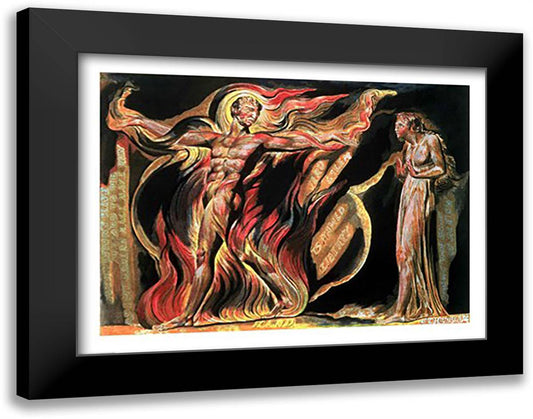 Jerusalem The Emanation of The Giant Albion; ""Such visions have appeared to me"", 1804 28x22 Black Modern Wood Framed Art Print Poster by Blake, William
