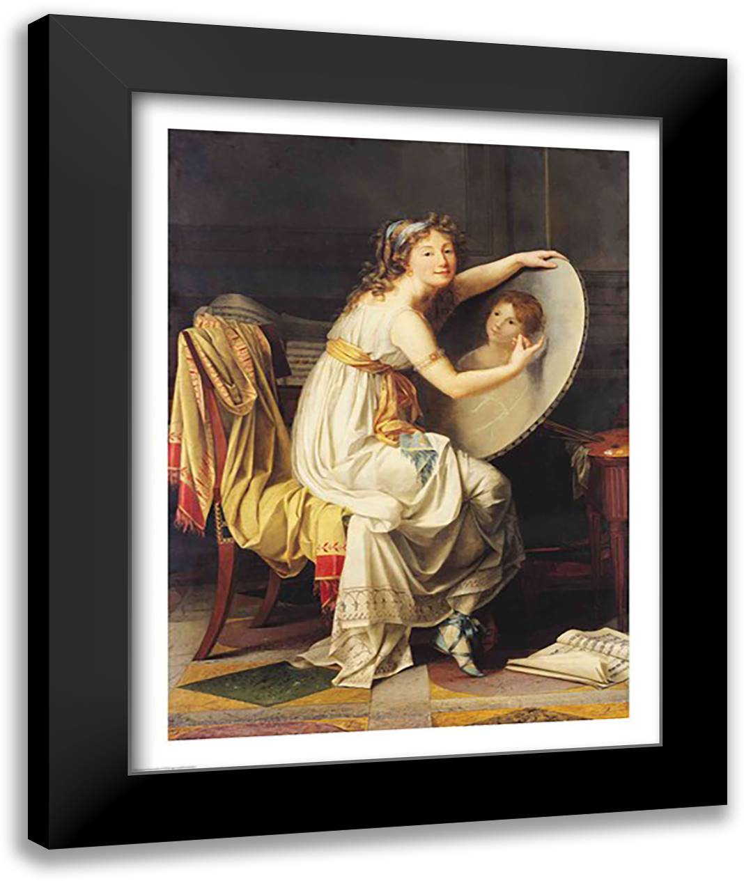 Portrait of Rose Adelaide Ducreux 22x28 Black Modern Wood Framed Art Print Poster by David, Jacques-Louis