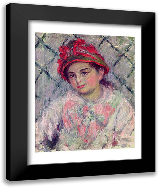 Portrait of Blanche Hoschede (1864-1947) as a Young Girl, c.1880 22x28 Black Modern Wood Framed Art Print Poster by Monet, Claude
