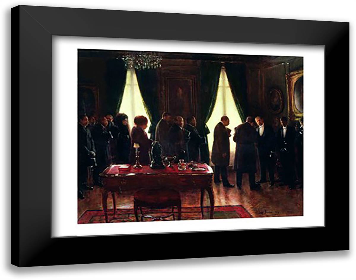 The Widower, 1910 28x22 Black Modern Wood Framed Art Print Poster by Beraud, Jean