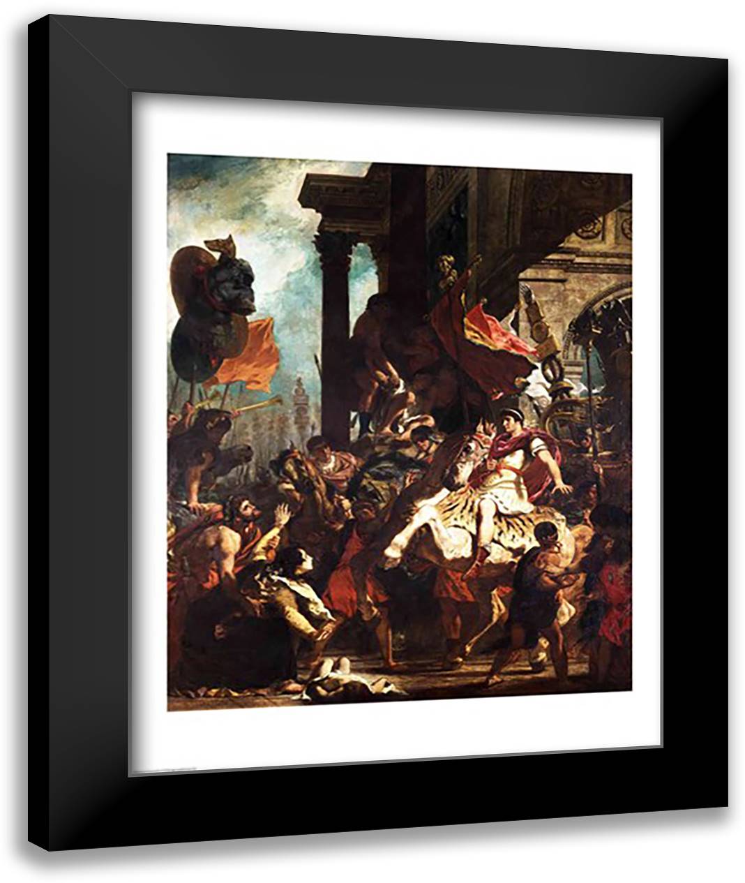 The Justice of Trajan 22x28 Black Modern Wood Framed Art Print Poster by Delacroix, Eugene