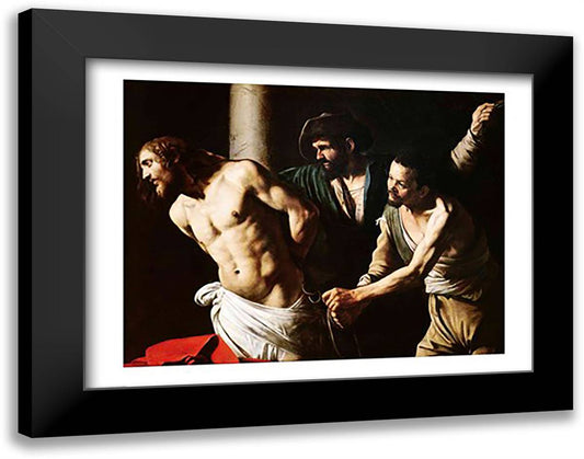 The Flagellation of Christ, c.1605-7 28x22 Black Modern Wood Framed Art Print Poster by Caravaggio