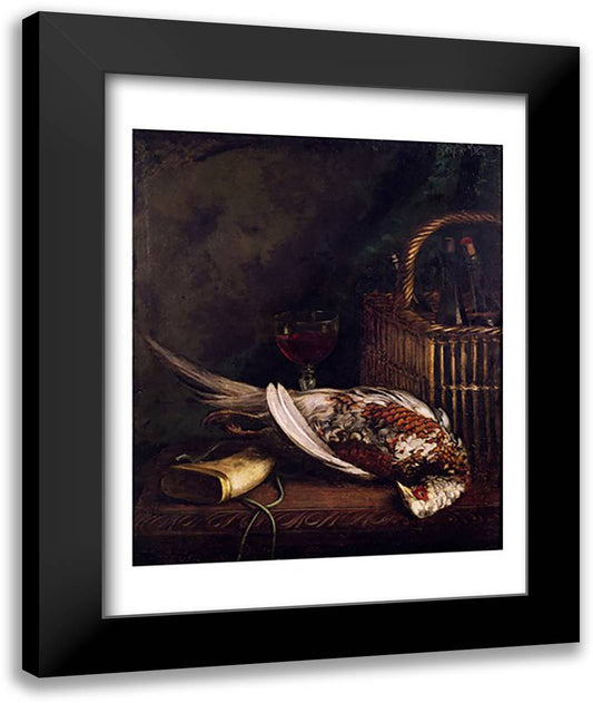 Still Life with a Pheasant, c.1861 22x28 Black Modern Wood Framed Art Print Poster by Monet, Claude