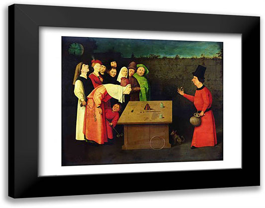 The Conjuror 28x22 Black Modern Wood Framed Art Print Poster by Bosch, Hieronymus