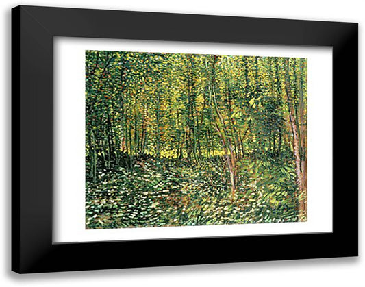 Trees and Undergrowth, 1887 28x22 Black Modern Wood Framed Art Print Poster by Van Gogh, Vincent