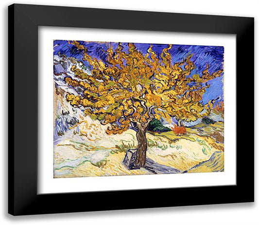 The Mulberry Tree in Autumn, c.1889 32x28 Black Modern Wood Framed Art Print Poster by Van Gogh, Vincent
