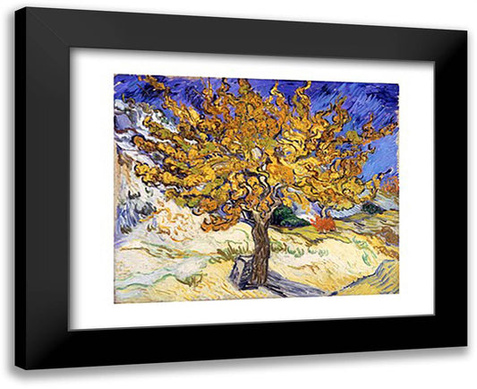The Mulberry Tree in Autumn, c.1889 19x16 Black Modern Wood Framed Art Print Poster by Van Gogh, Vincent