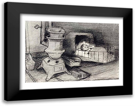 Cradle 28x22 Black Modern Wood Framed Art Print Poster by Van Gogh, Vincent