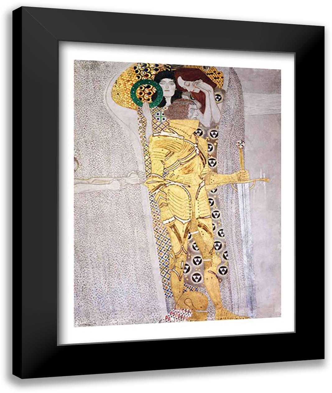 The Knight detail of the Beethoven Frieze 22x28 Black Modern Wood Framed Art Print Poster by Klimt, Gustav