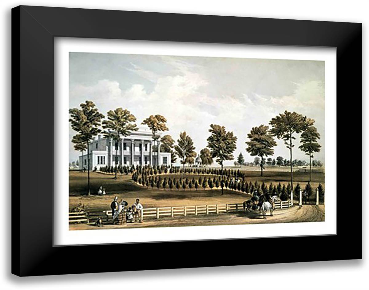 The Hermitage 28x22 Black Modern Wood Framed Art Print Poster